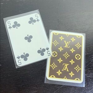 Louis Vuitton “5♣️” Collector Classic Brown Tan Monogram Playing Card